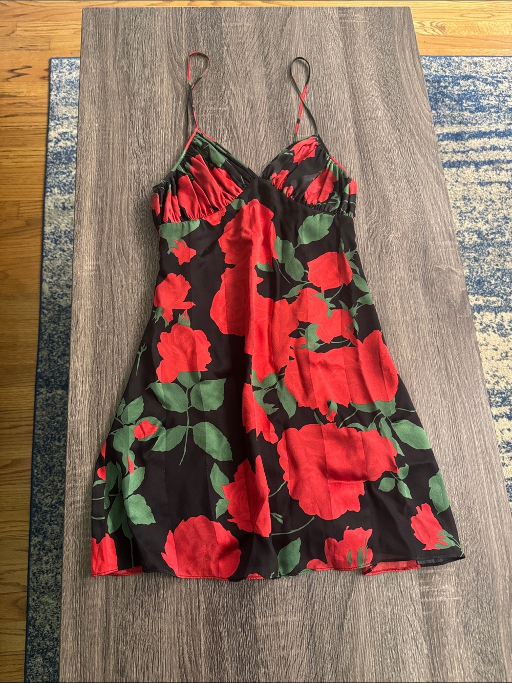 Saint Laurent Floral Silk Mini Slip Dress